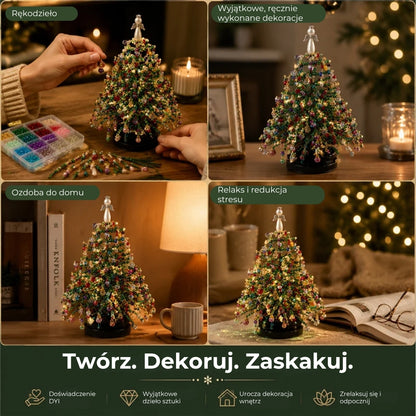 Zestaw do samodzielnego wykonania choinki z perełek