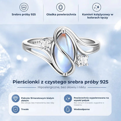 Mistyczny pierścionek z kamieniem księżycowym