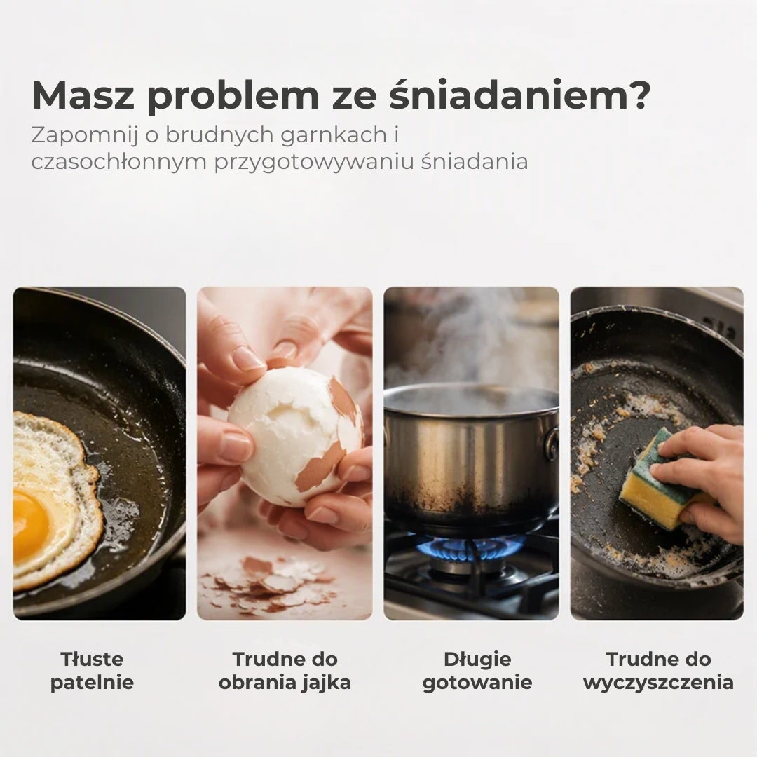 Forma do gotowania jajek w kuchence mikrofalowej z pokrywką i uchwytem