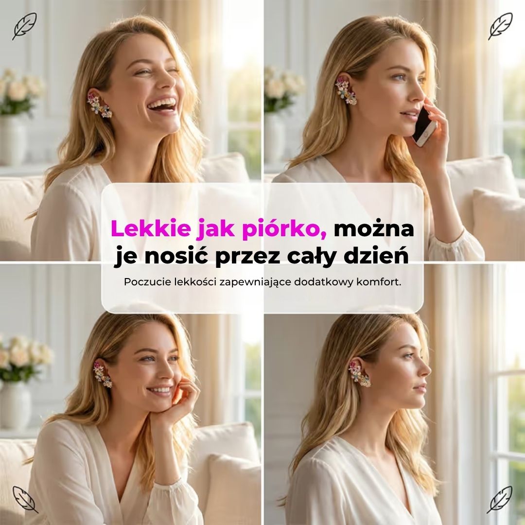 Kwiatowe nausznice z cyrkoniami (2 sztuki)