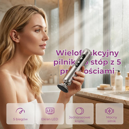 Elektryczny pilnik do stóp z 5 prędkościami