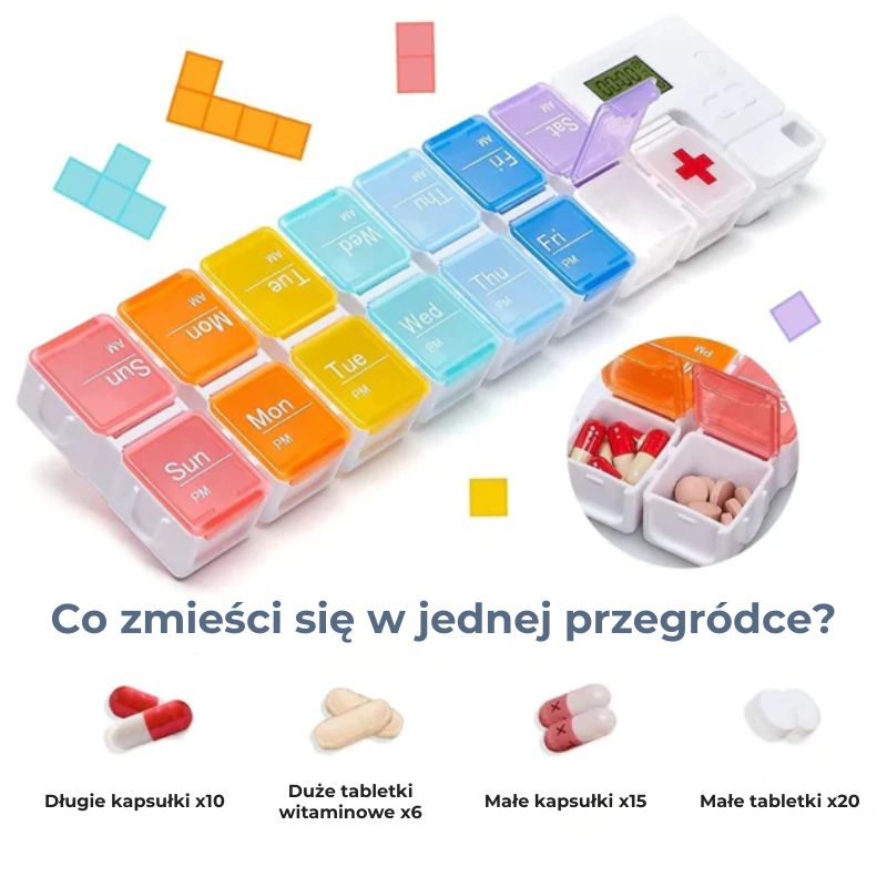 7-dniowy planer na tabletki z budzikiem