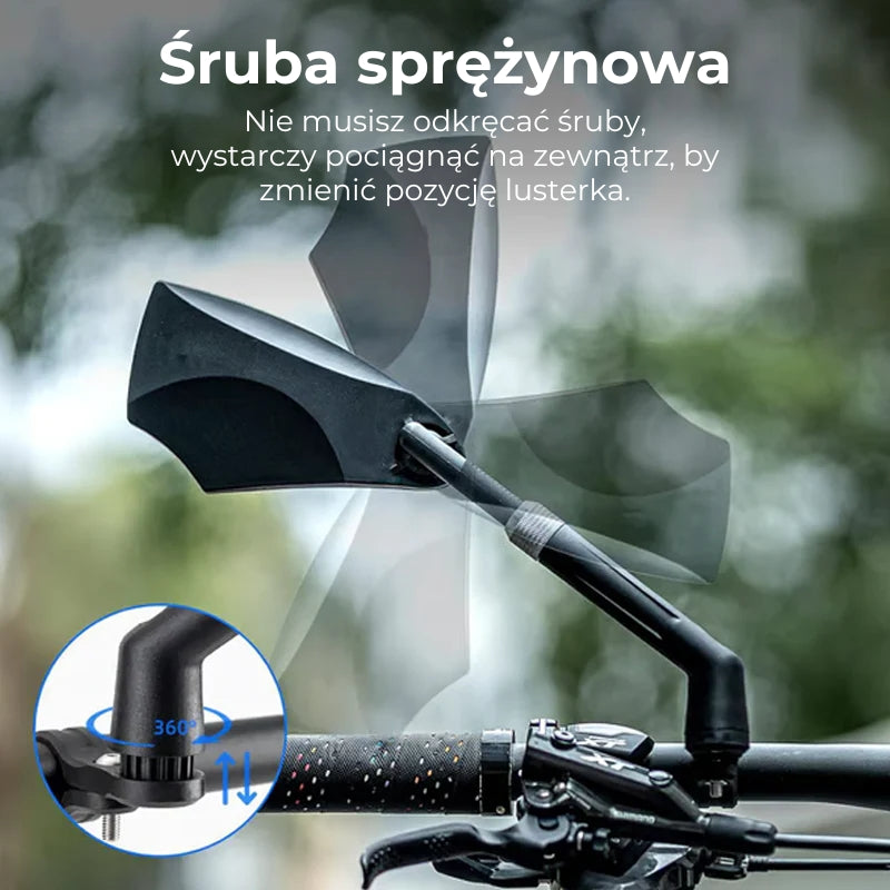 360° Regulowany Kierownica Rowerowa Lusterko Wsteczne