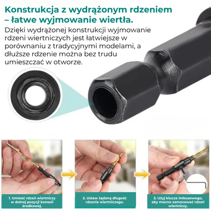 Zestaw precyzyjnych wierteł do drewna