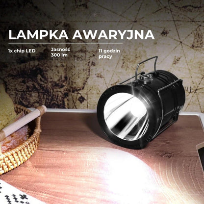 Solarna latarnia kempingowa 2w1 z USB