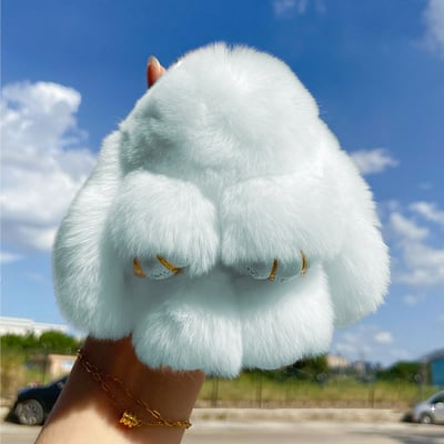 Króliczek do kluczy i torebki Bunny PomPom (RĘCZNIE ROBIONY)