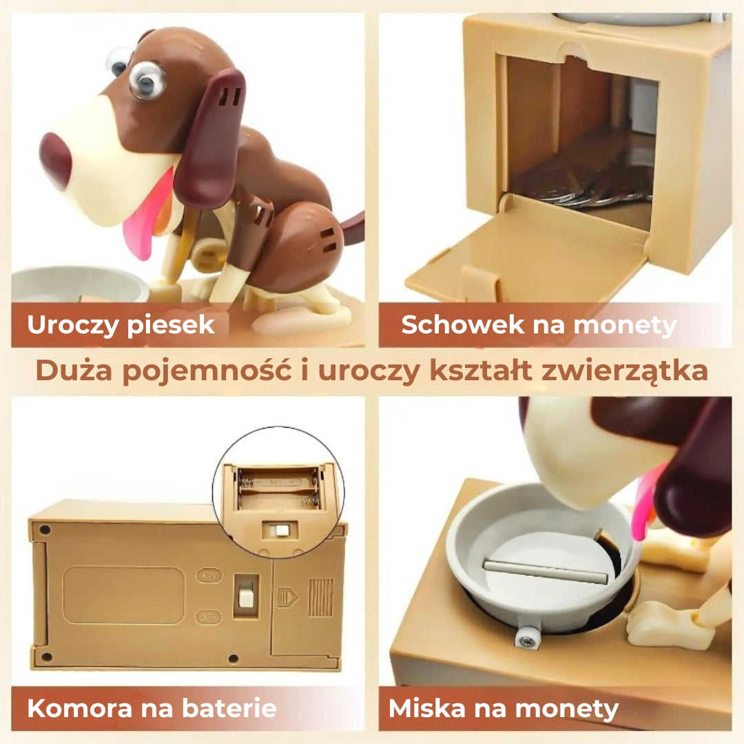 Elektryczna skarbonka w kształcie szczeniaka-robota