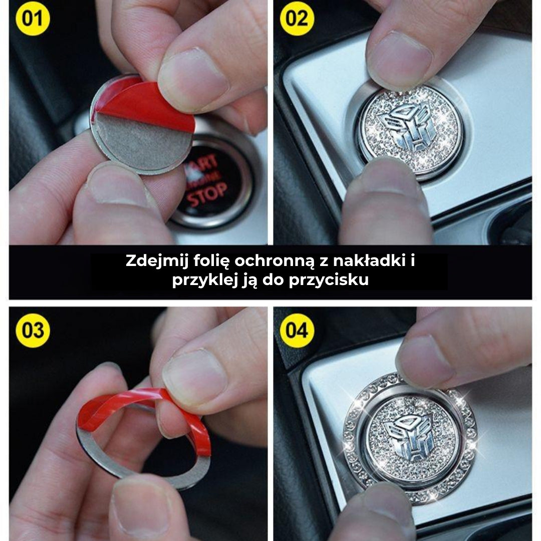 Ozdobny pierścień „Bling Ring” na samochodowy przycisk Start/Stop