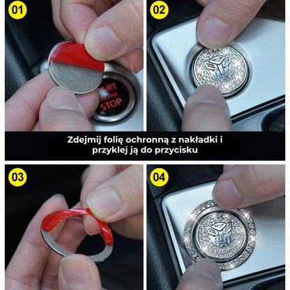 Ozdobny pierścień „Bling Ring” na samochodowy przycisk Start/Stop