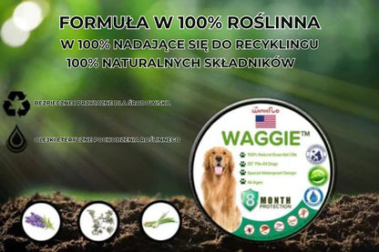 Naturalna obroża przeciw pchłom i kleszczom – Waggie™
