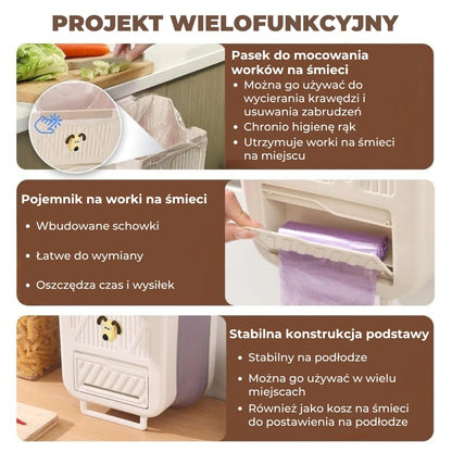Składany kosz na śmieci zajmujący mało miejsca