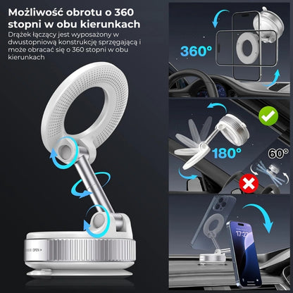 Magnetyczny uchwyt próżniowy do telefonu w samochodzie