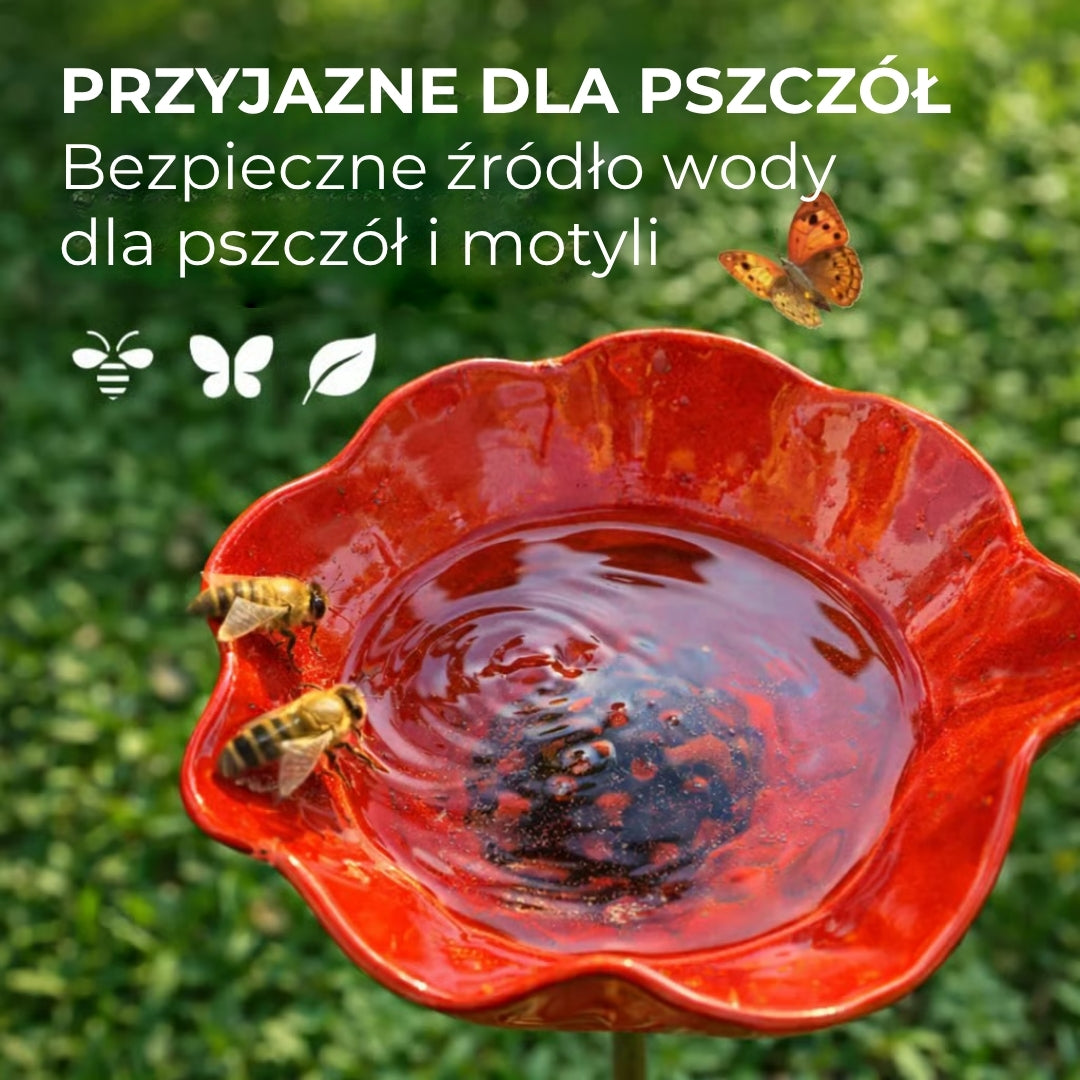 Ręcznie wykonana wanienka dla ptaków w kształcie kwiatu