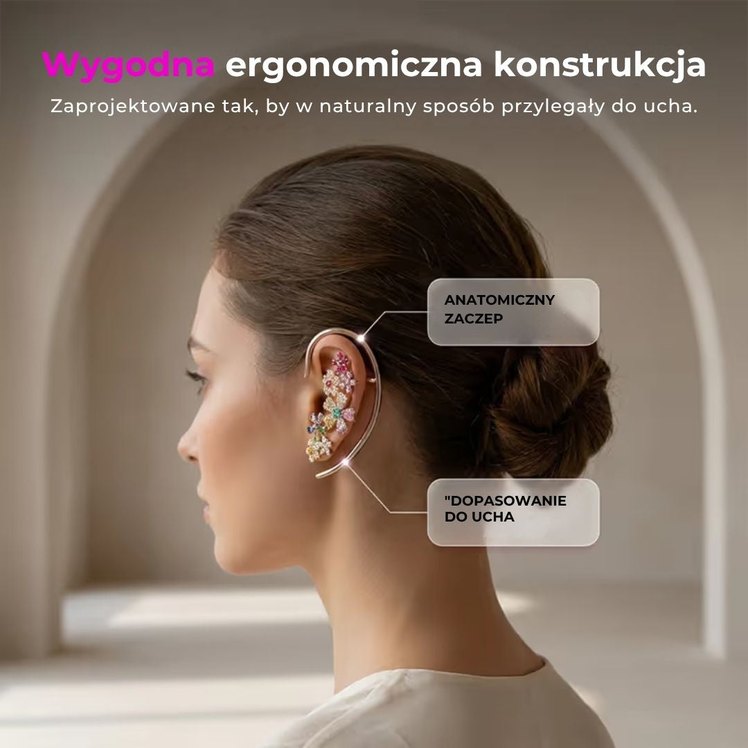 Kwiatowe nausznice z cyrkoniami (2 sztuki)