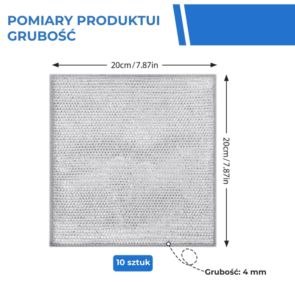 Wielokrotnego użytku ściereczki z siatki Silver Mesh (10 sztuk)