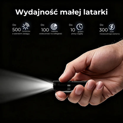 Mocna minilatarka na breloku z magnetyczną podstawą