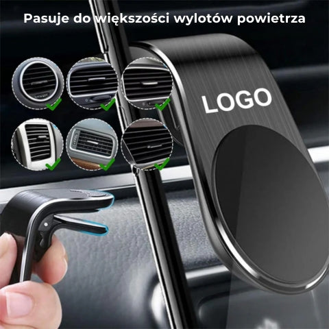 Kompaktowy magnetyczny uchwyt samochodowy na telefon