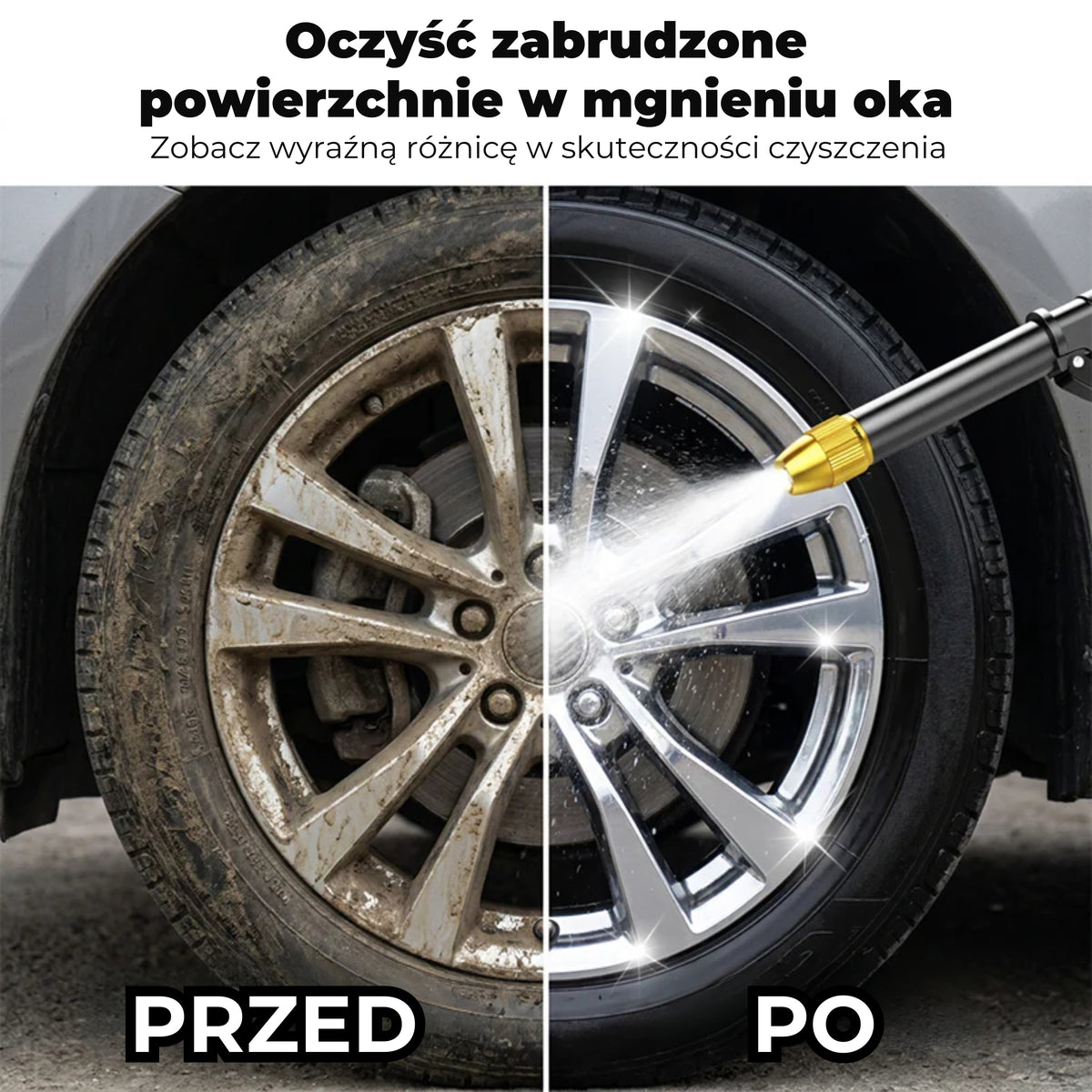 Pistoletowa końcówka do węża ogrodowego z dozownikiem piany