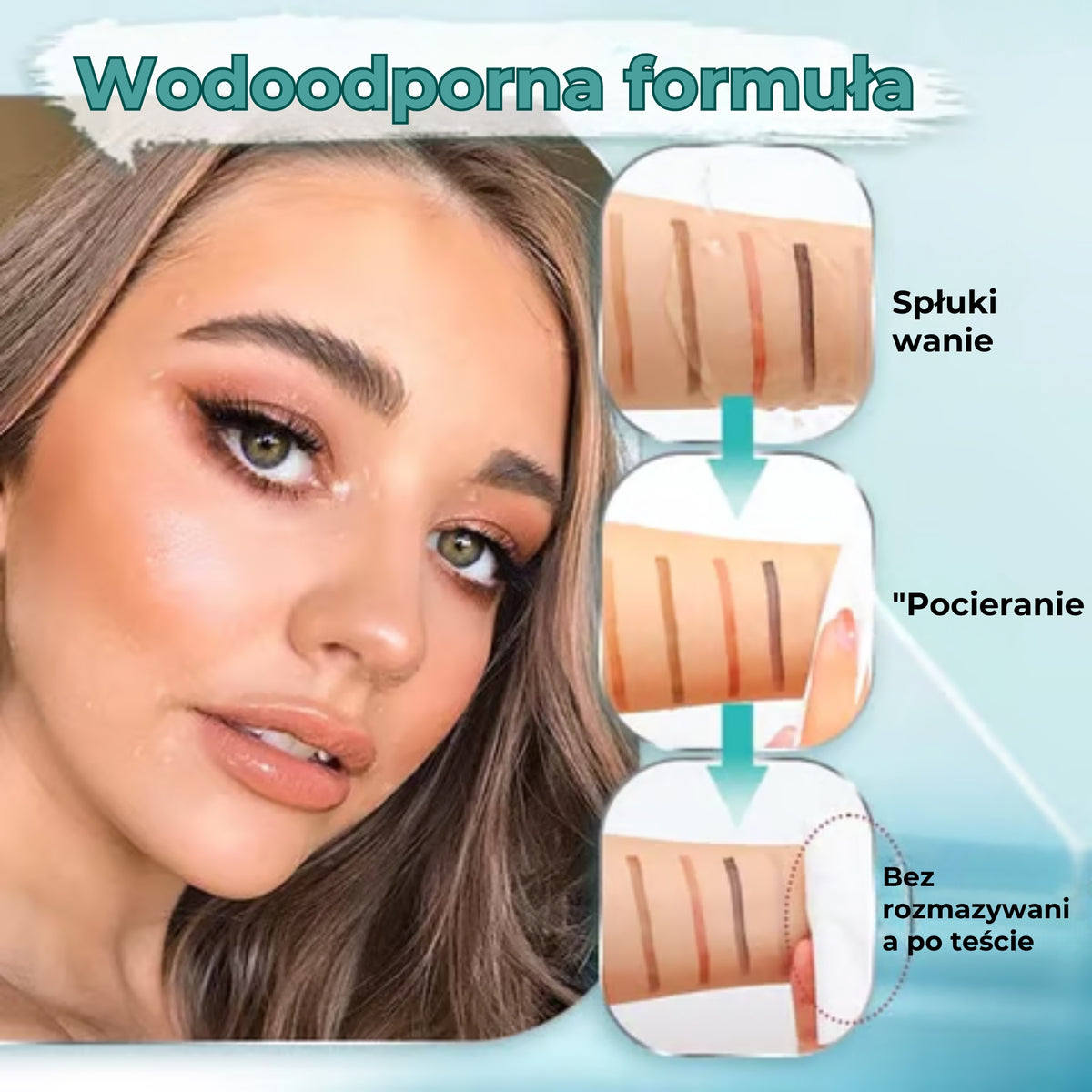 Wodoodporny pisak do brwi z 4 końcówkami