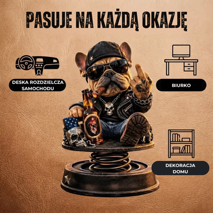 Odważna ozdoba na deskę rozdzielczą z buldogiem