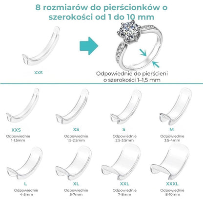 Niewidoczny regulator rozmiaru pierścionka, zestaw 8 sztuk