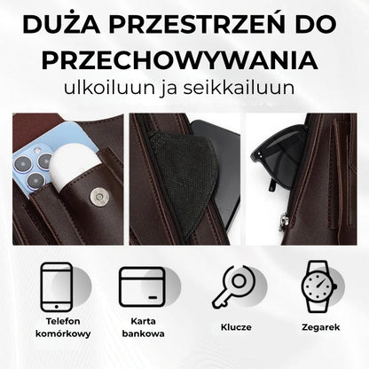 Męska torba na ramię z zabezpieczeniem antykradzieżowym