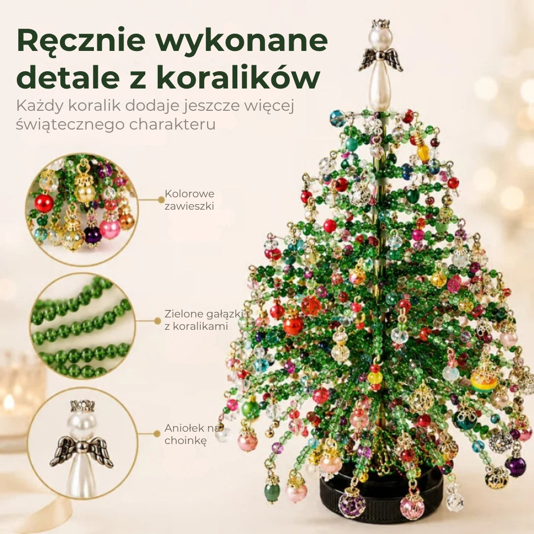 Zestaw do samodzielnego wykonania choinki z perełek