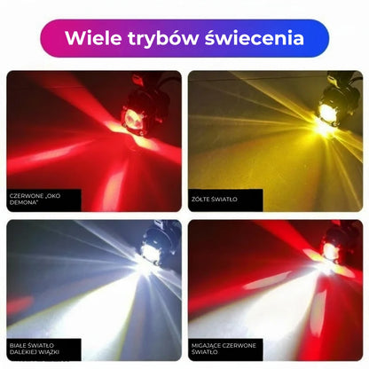 Lampka rowerowa LED z dwiema wiązkami światła