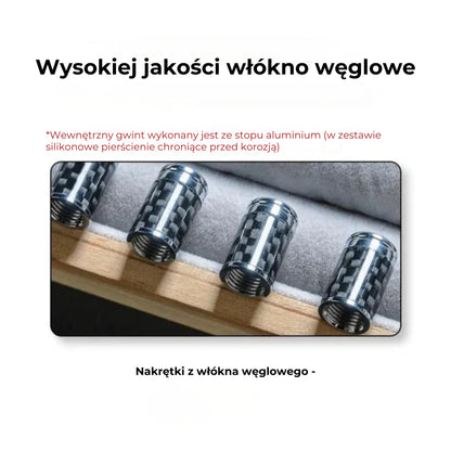Nakrętki na zawory z włókna węglowego (zestaw ochronny do opon)