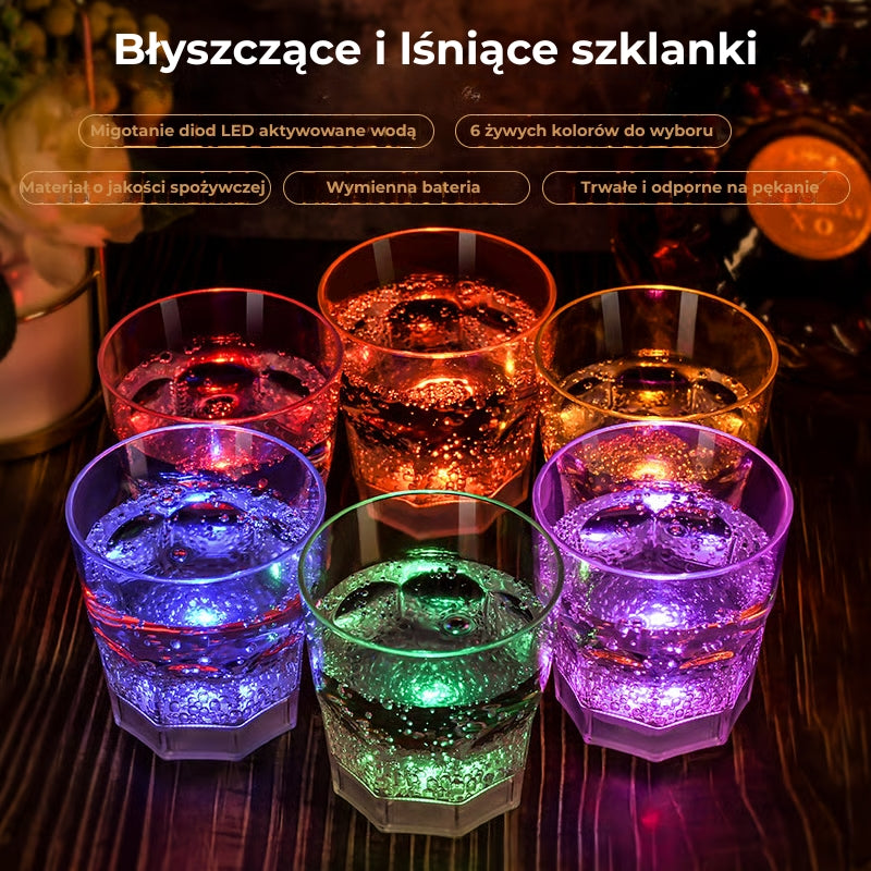 Podświetlane szklanki LED do wina i szampana
