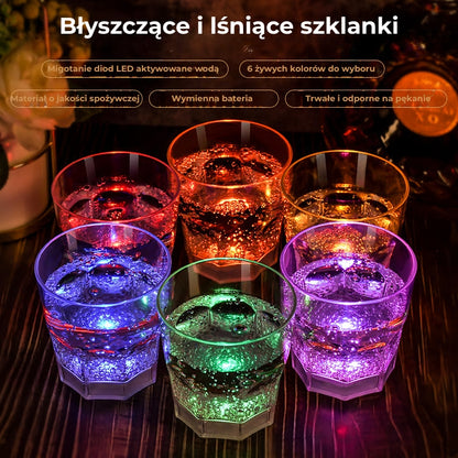 Podświetlane szklanki LED do wina i szampana
