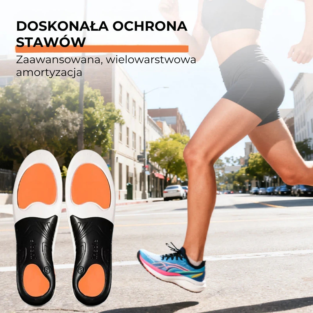Sportowe wkładki z amortyzacją i podparciem łuku stopy
