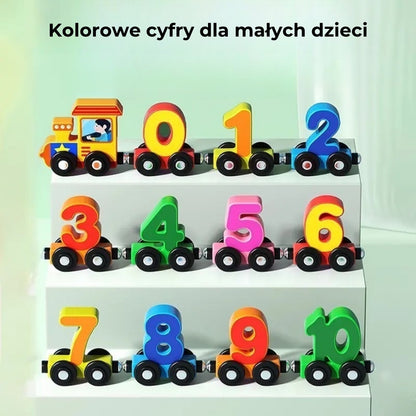 Magnetyczny zestaw pociągu z cyframi