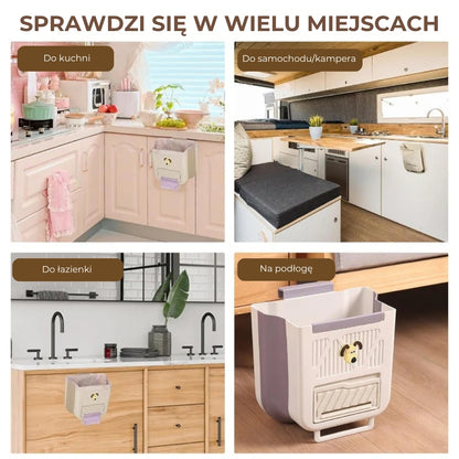 Składany kosz na śmieci zajmujący mało miejsca
