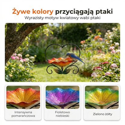 Wiszący karmnik dla ptaków z motywem kwiatowym