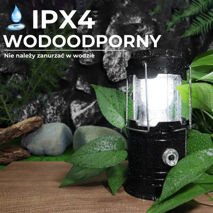 Solarna latarnia kempingowa 2w1 z USB