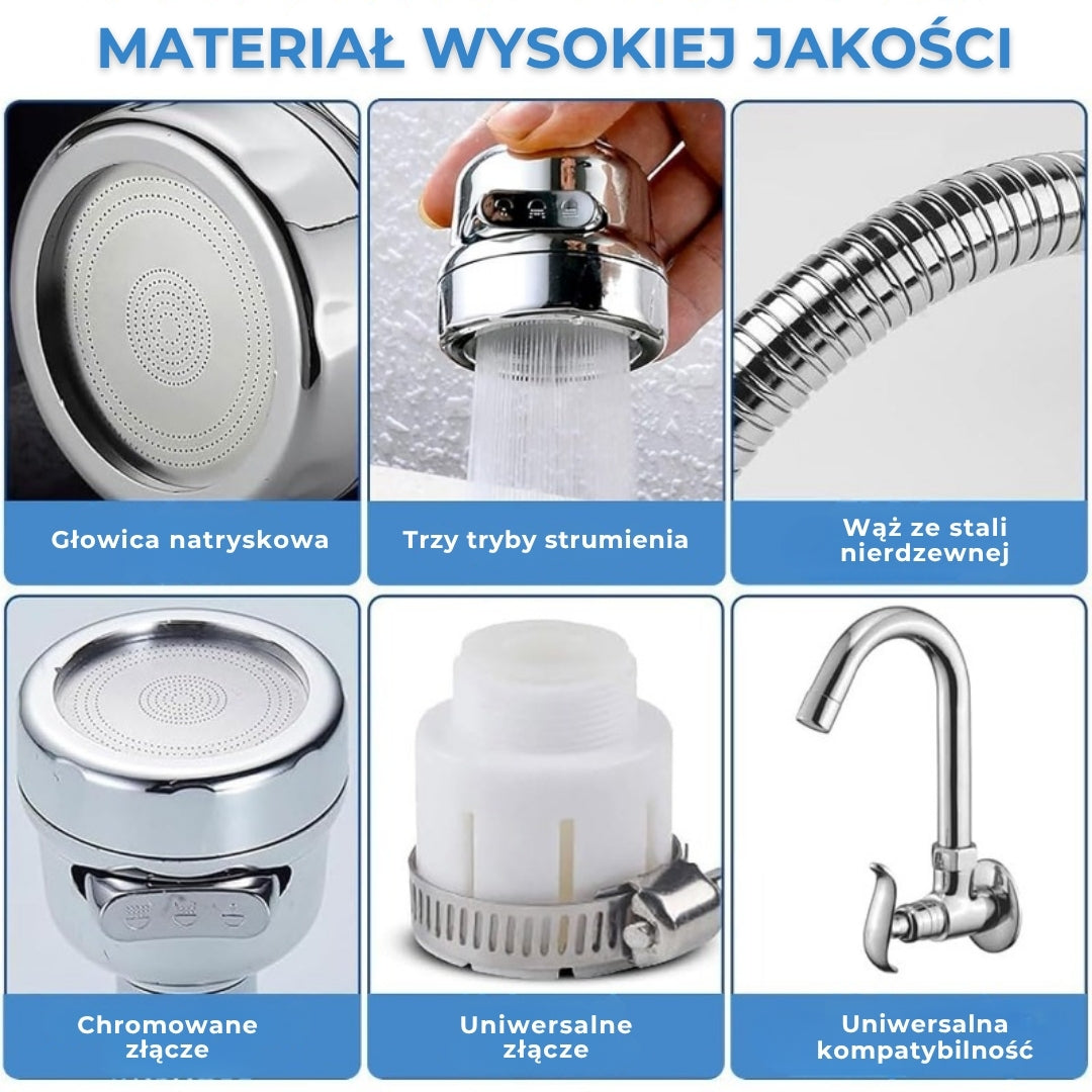 Przedłużka z dyszą do baterii kuchennej