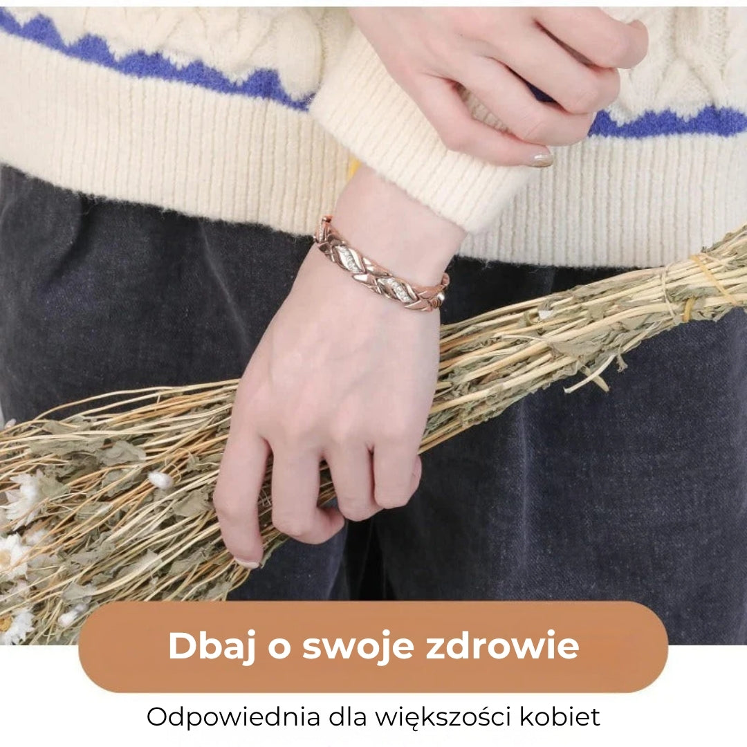 Magnetyczna bransoletka z miedzi i kryształów