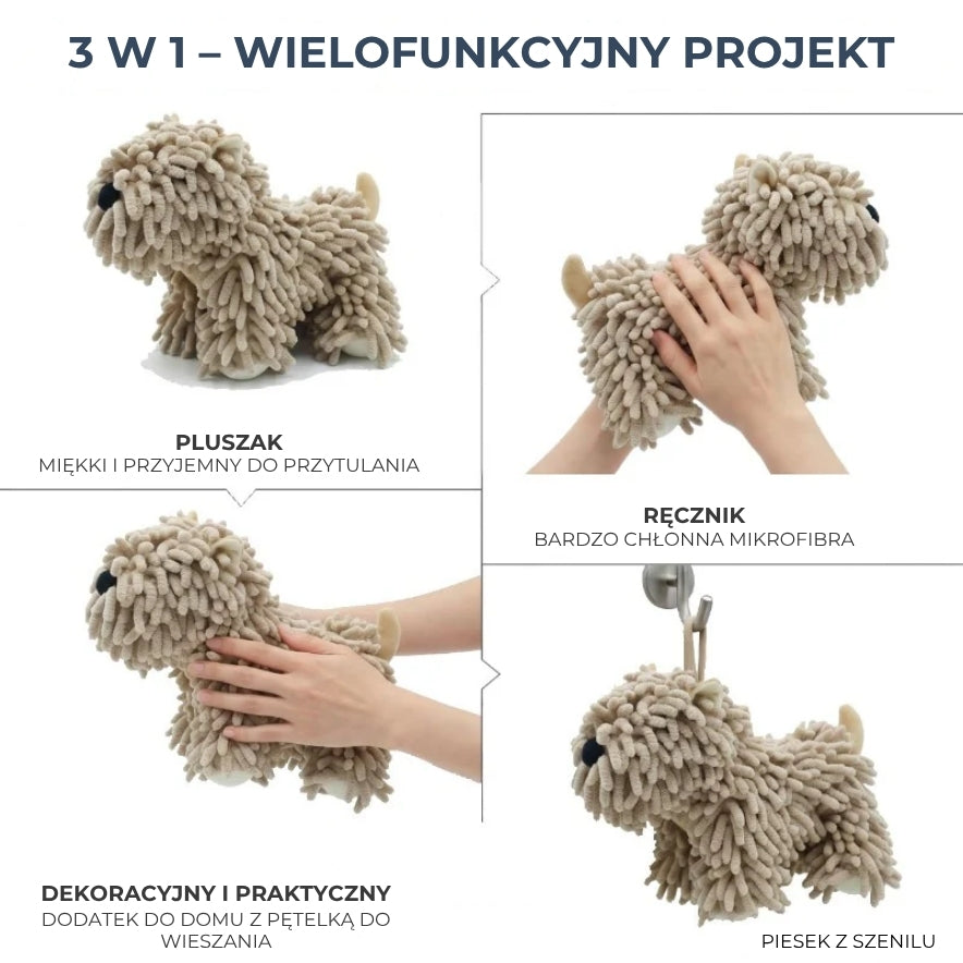 Uroczy ręcznik z mikrofibry dla psa