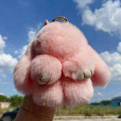 Króliczek do kluczy i torebki Bunny PomPom (RĘCZNIE ROBIONY)