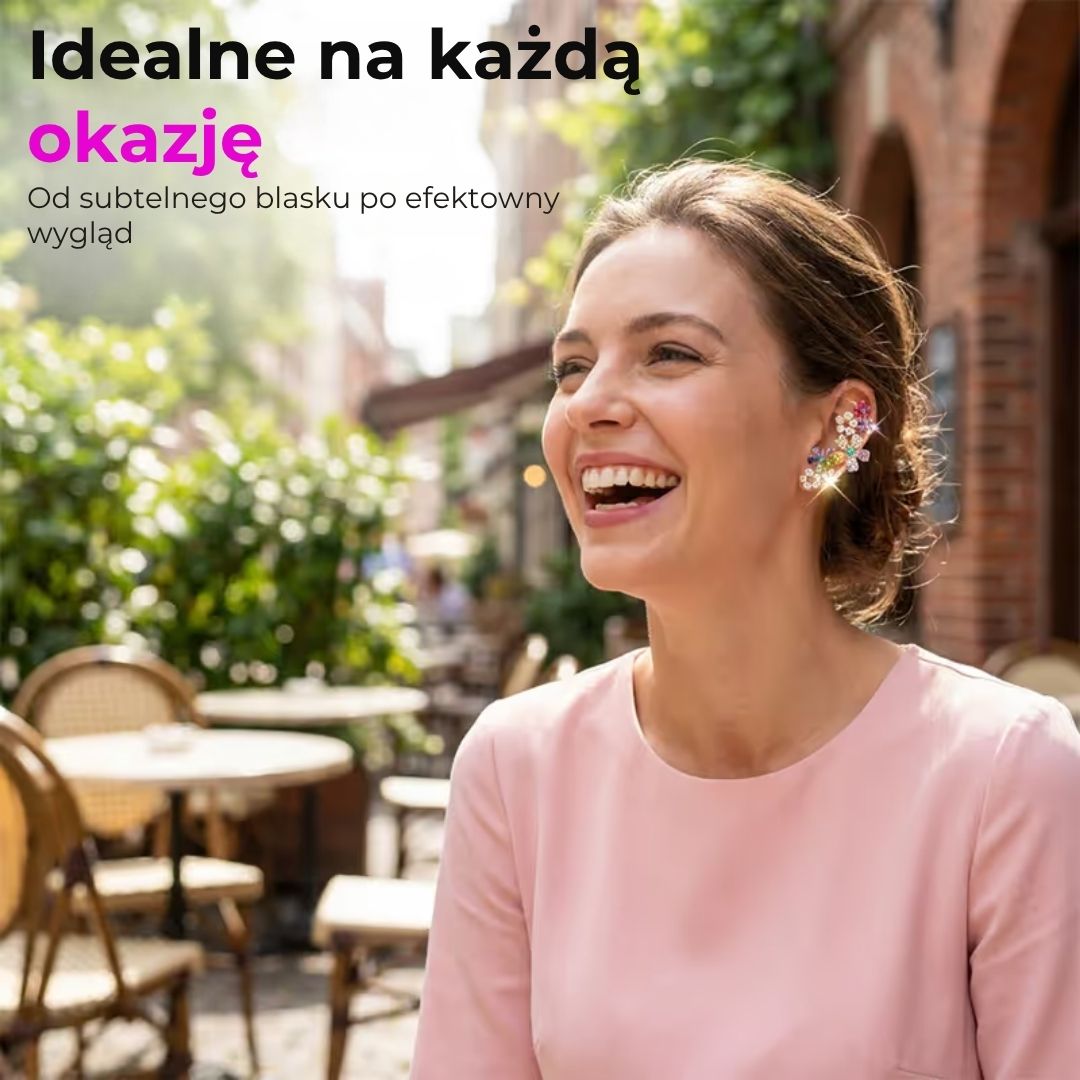 Kwiatowe nausznice z cyrkoniami (2 sztuki)