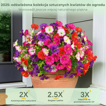 Bukiet sztucznych petunii odpornych na promieniowanie UV