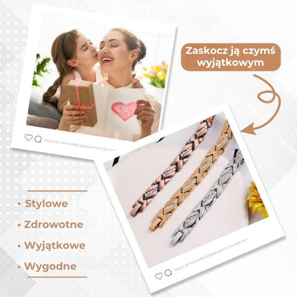 Magnetyczna bransoletka z miedzi i kryształów