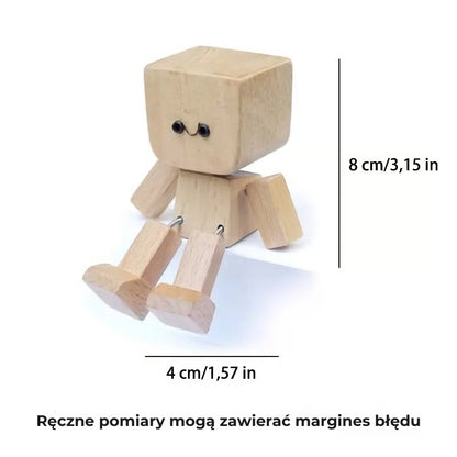 Urocza drewniana huśtawka z 12 magnetycznymi minami