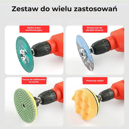 Zestaw adapterów – z wiertarki do szlifierki