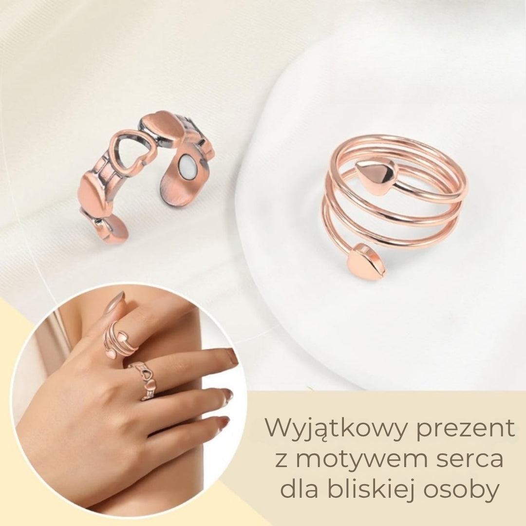 Regulowany pierścionek wellness Koperen z magnesami