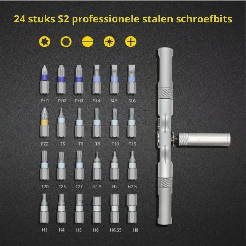 Kompaktowy zestaw wkrętaków 24 w 1