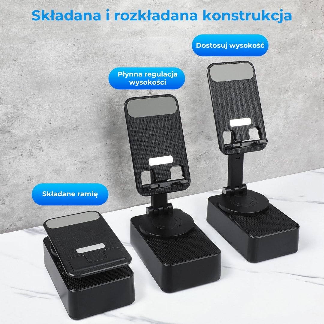 Składany statyw do głośników 3 w 1 z wbudowanym powerbankiem
