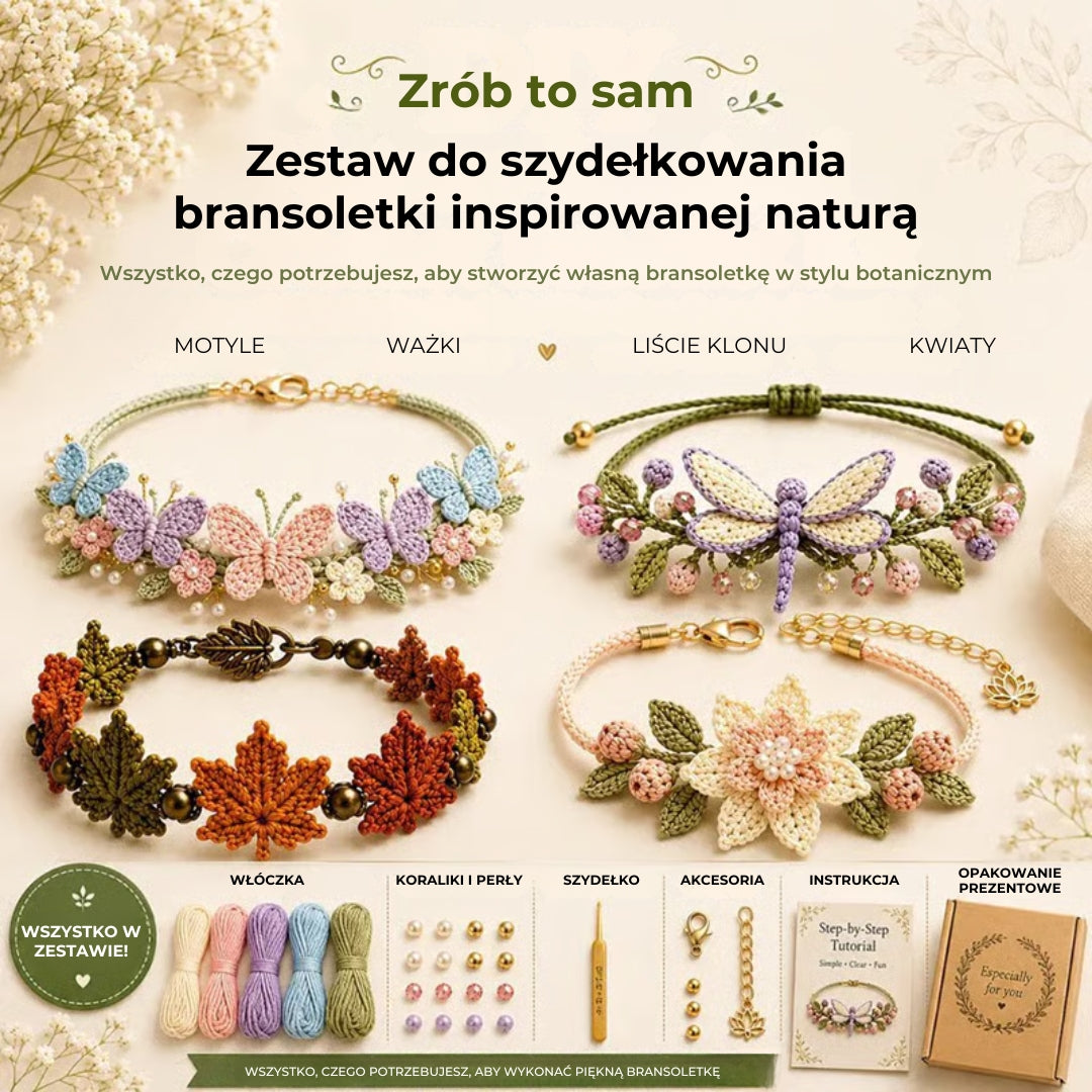 Zestaw do szydełkowania bransoletki „zrób to sam”