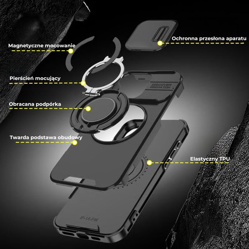 Etui z osłoną aparatu i pierścieniem (dla iPhone)
